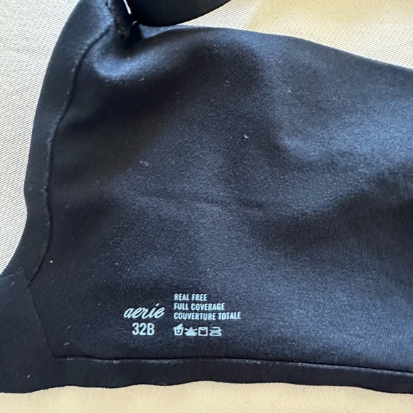 Aerie Black Real Free Full Coverage Comfortable Classic Neutral Bra size 32B EUC - Picture 6 of 6